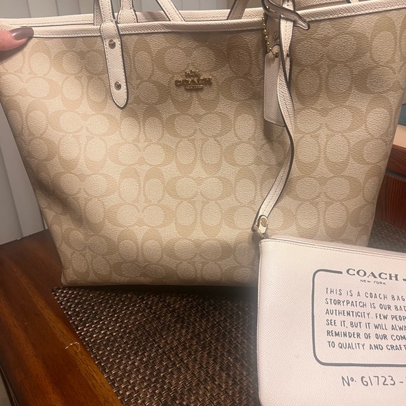 Coach Light Tan Signature Tote - Picture 2 of 4